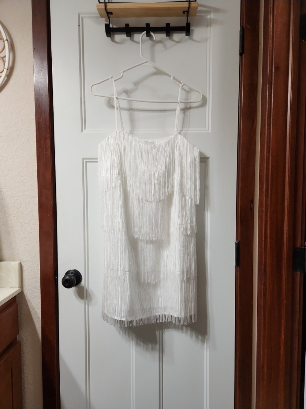 A New Day White Fringe Mini Dress - S